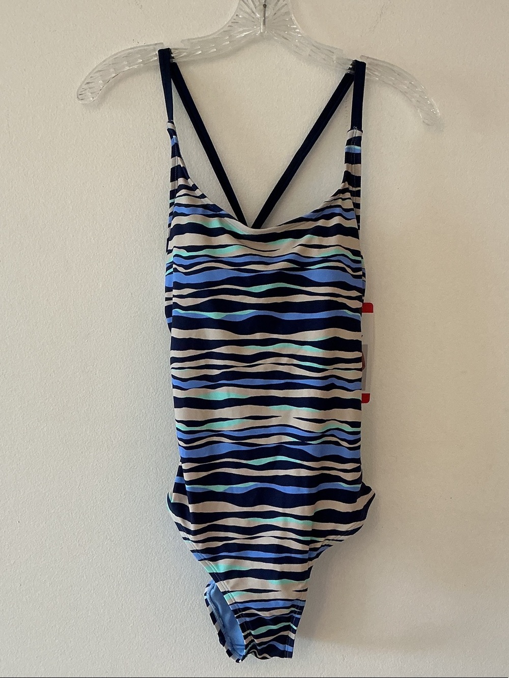Hurley One Piece Swimsuit Blue Stripe Sz M